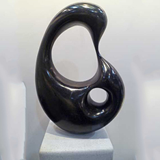 black marble shiny polish modern abstract sculpture